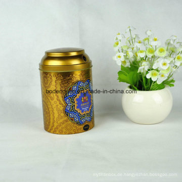 Kundenspezifische runde Metall-Zinn-Box für Tee